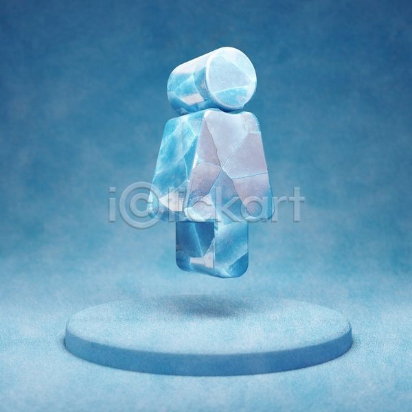사람모양 사람없음 여자 3D JPG 입체 포토 해외이미지 얼음 여자기호 오브젝트 파란색