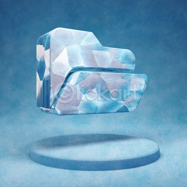 사람없음 3D JPG 입체 포토 해외이미지 얼음 오브젝트 파란색 폴더