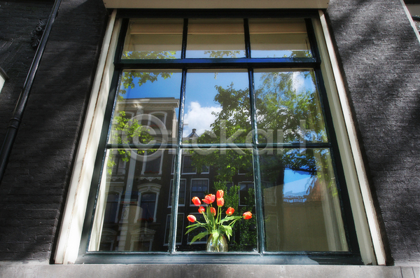 사람없음 JPG 포토 해외이미지 건물 건축양식 꽃 네덜란드 도시 땅 반사 암스테르담 여행 여행객 오브젝트 유럽 유리 인기 주택 창문 튤립 휴가