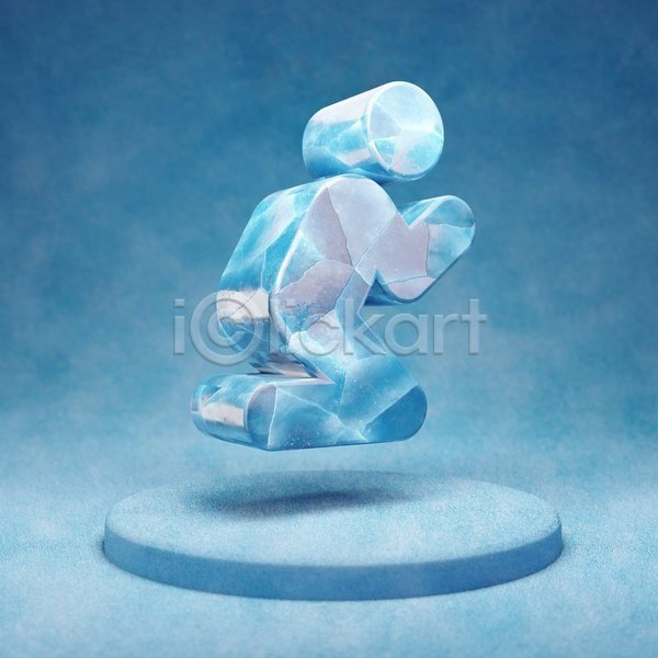 사람모양 사람없음 3D JPG 입체 포토 해외이미지 기도 얼음 예배 오브젝트 파란색
