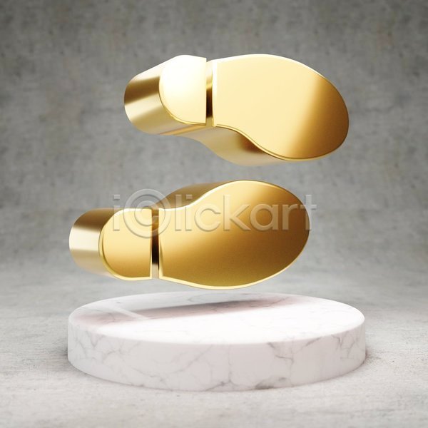 사람없음 3D JPG 포토 해외이미지 광택 금색 디지털 발자국 심볼 황금