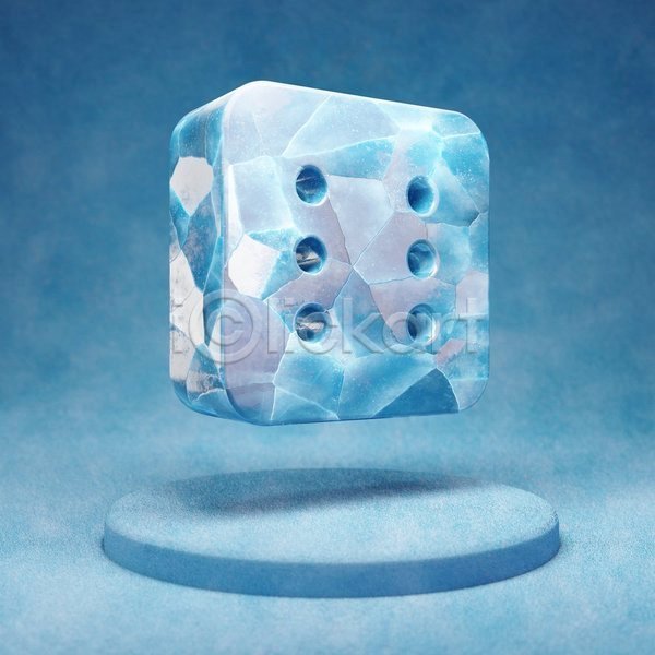 사람없음 3D JPG 입체 포토 해외이미지 얼음 오브젝트 주사위 파란색