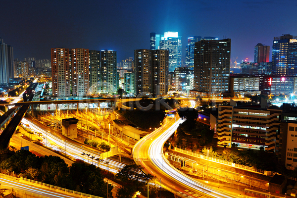 사람없음 JPG 장노출 포토 해외이미지 가로등 건물 고층빌딩 도로 도시 도시풍경 빛 야간 야경 야외 홍콩