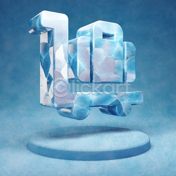 사람없음 3D JPG 입체 포토 해외이미지 얼음 여행가방 오브젝트 운반 카트 파란색