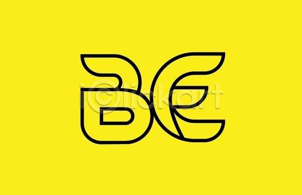 사람없음 EPS 라인일러스트 일러스트 해외이미지 B E 노란색 디자인 선 심볼 알파벳 엘리먼트 영어 활자