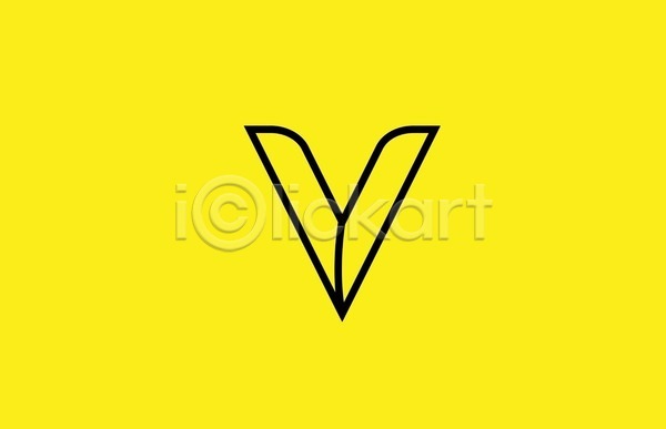 사람없음 EPS 라인일러스트 일러스트 해외이미지 V 노란색 디자인 선 심볼 알파벳 엘리먼트 영어 활자