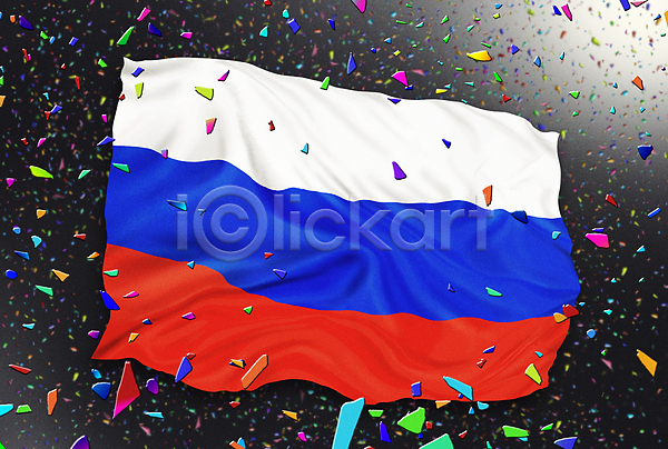 축하 사람없음 PSD 일러스트 국기 꽃가루 날리기 러시아 러시아국기 올림픽 월드싸커 응원 축제