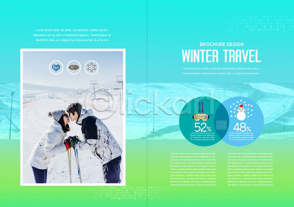 즐거움 20대 남자 두명 성인 여자 한국인 PSD 템플릿 겨울 겨울여행 고글 내지 눈(날씨) 리플렛 북디자인 북커버 스노우보드 스키 스키복 스키장비 여행 초록색 출판디자인 파란색 팜플렛 표지디자인
