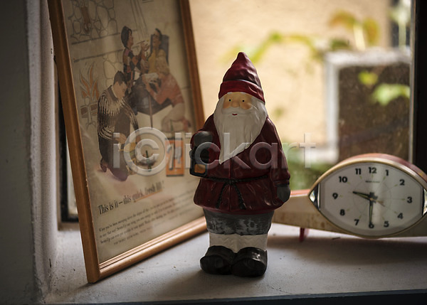 설레임 휴식 사람없음 JPG 포토 겨울 산타클로스 시계 실내 액자 오브젝트 크리스마스 크리스마스용품