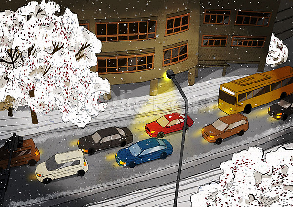 차가움 추위 행복 사람없음 PSD 일러스트 건물 겨울 겨울배경 겨울풍경 나무 날씨 눈(날씨) 도로 도시 도시풍경 백그라운드 자동차 크리스마스 풍경(경치) 흰색