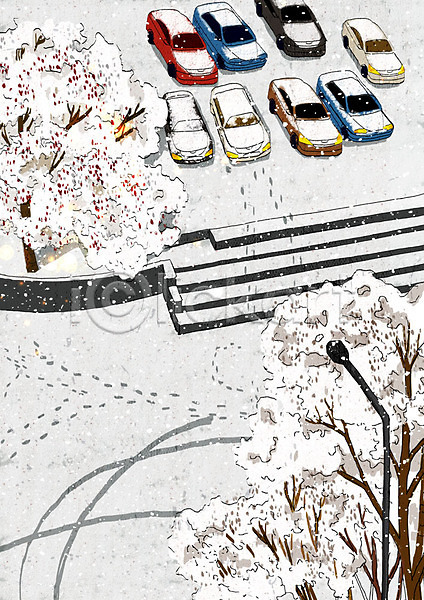차가움 추위 행복 사람없음 PSD 일러스트 하이앵글 겨울 겨울배경 겨울풍경 나무 날씨 눈(날씨) 도시 도시풍경 발자국 백그라운드 자동차 크리스마스 풍경(경치) 흰색