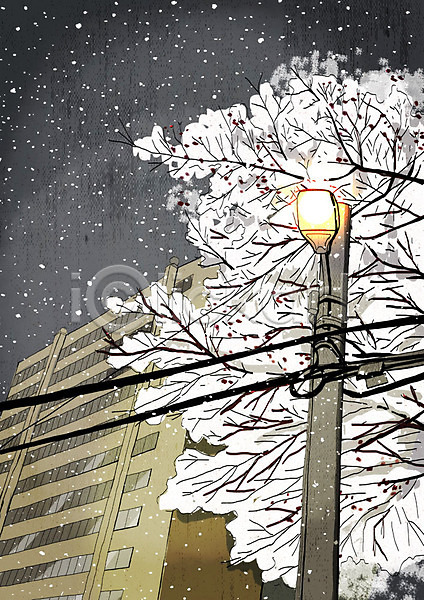차가움 추위 행복 사람없음 PSD 일러스트 가로등 겨울 겨울배경 겨울풍경 나무 날씨 눈(날씨) 도시 도시풍경 백그라운드 주택 크리스마스 풍경(경치) 흰색