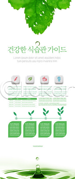 사람없음 AI(파일형식) 템플릿 건강 관리 물방울 식습관 유기농 자연 천연 초록색 포스터 포스터템플릿