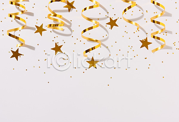 축하 사람없음 JPG 포토 하이앵글 금색 기념일 리본 백그라운드 별 스튜디오촬영 실내 이벤트 파티 플랫레이 흰배경
