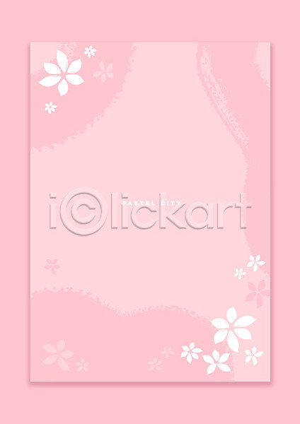 포근함 사람없음 AI(파일형식) 일러스트 꽃 꽃무늬 백그라운드 번짐 봄 봄배경 분홍색 붓터치 파스텔톤 포스터 프레임 프리지어