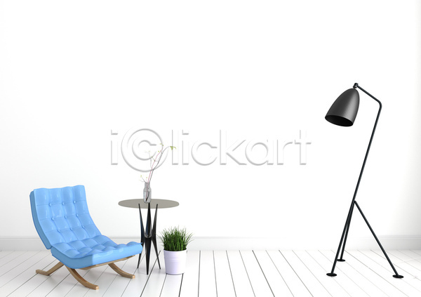 사람없음 3D JPG 포토 해외이미지 미니멀 스탠드 식물 실내 의자 인테리어 탁자 화분 흰색