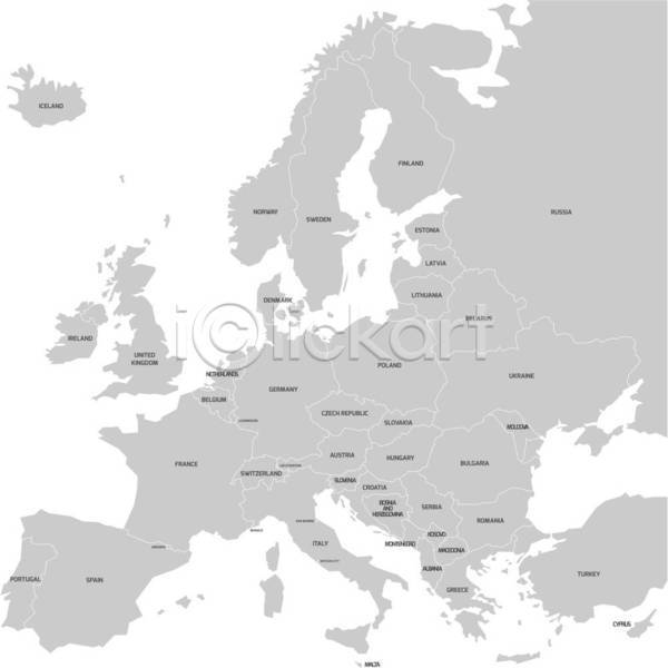 EPS 실루엣 일러스트 해외이미지 고립 교육 대륙 디자인 땅 라벨 러시아 백그라운드 세계 심플 여행 영토 유럽 유럽연합 이름 전국 지구 지도 지도책 지리 지역 플랫 회색 흰색