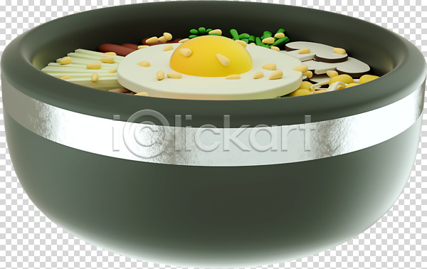 사람없음 3D PNG 디지털합성 편집이미지 3D소스 계란프라이 그릇 깨 나물 누끼 버섯 비빔밥 음식 편집 편집소스