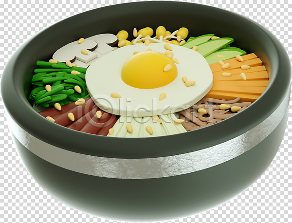 사람없음 3D PNG 디지털합성 편집이미지 3D소스 계란프라이 그릇 깨 나물 누끼 버섯 비빔밥 음식 편집 편집소스