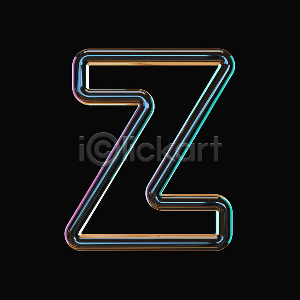 사람없음 3D JPG 입체 포토 해외이미지 Z 그래픽 네온 알파벳 영어 타이포그라피