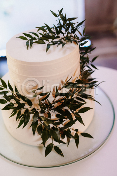 사람없음 JPG 포토 해외이미지 결혼 웨딩케이크 잎 장식 케이크