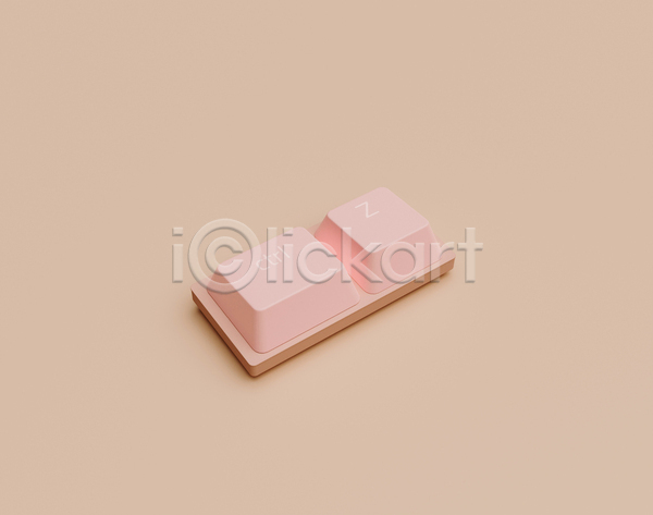 사람없음 3D JPG 디지털합성 포토 해외이미지 베이지색배경 분홍색 오브젝트 자판 키보드