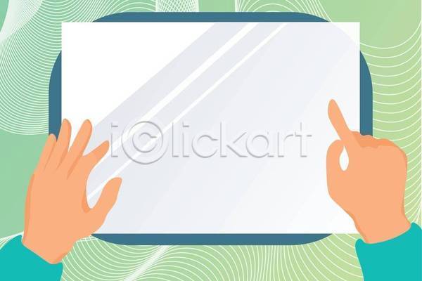신체부위 EPS 일러스트 해외이미지 가리킴 사각형 손 카피스페이스 태블릿 프레임