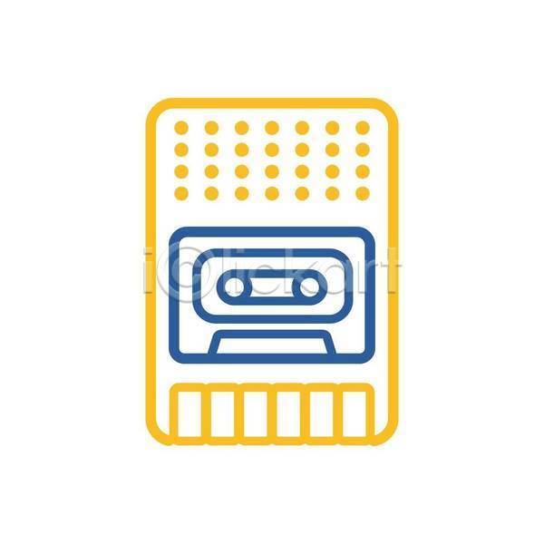 사람없음 EPS 라인아이콘 아이콘 일러스트 해외이미지 아날로그 음악 카세트라디오 카세트테이프 카세트플레이어 플레이어 휴대용