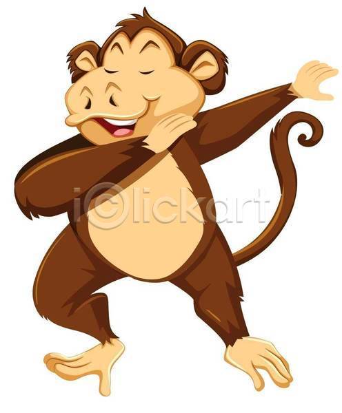 귀여움 사람없음 EPS 일러스트 해외이미지 원숭이 원숭이캐릭터 포즈 한마리