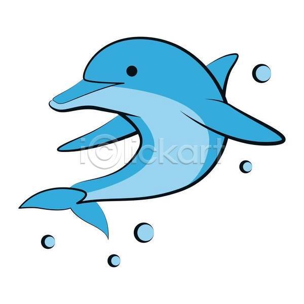 사람없음 EPS 일러스트 해외이미지 돌고래 물방울 파란색 한마리
