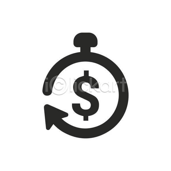 투자 사람없음 EPS 비즈니스아이콘 아이콘 일러스트 해외이미지 달러 비즈니스 시계 화살표