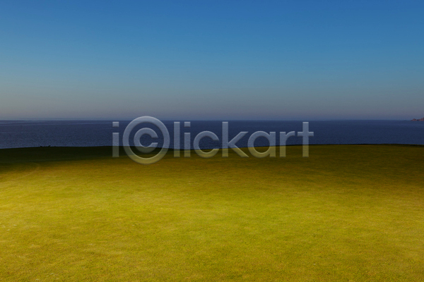 사람없음 JPG 포토 해외이미지 골프 골프장 바다 일몰 초록색 페어웨이 프랑스