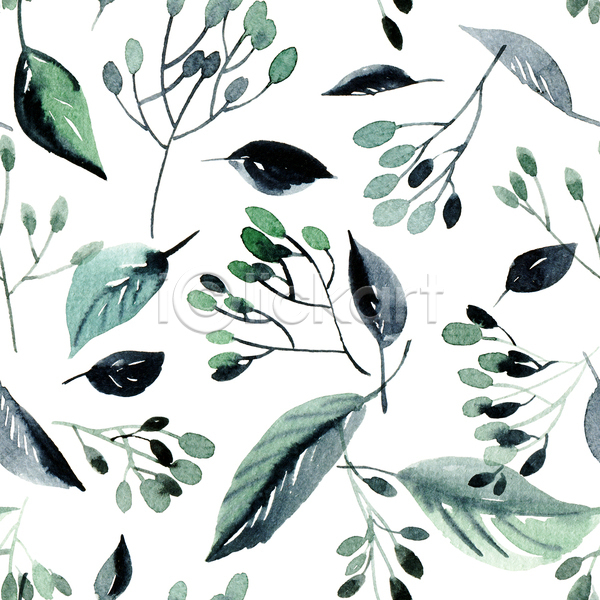 사람없음 JPG 포토 해외이미지 디자인 백그라운드 번짐 수채화(물감) 잎 줄기 패턴 패턴백그라운드