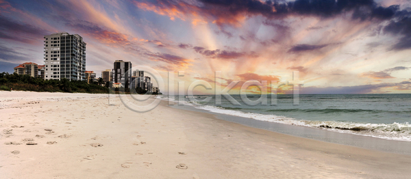 사람없음 JPG 포토 해외이미지 구름 나폴리 모래 바다 분홍색 새벽 스카이라인 일몰 자연 풍경 플로리다 해외포토 황혼