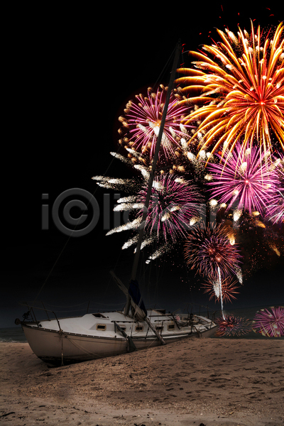 축하 사람없음 JPG 포토 해외이미지 나폴리 바다 버리기 보트 불꽃(불) 요트 자연 조난 컬러풀 폭발 풍경(경치) 플로리다