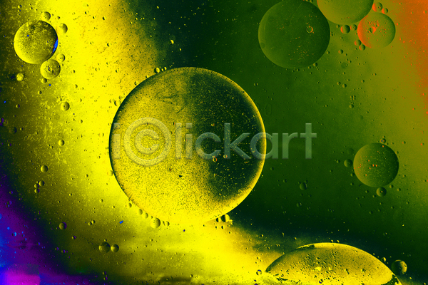 사람없음 JPG 포토 해외이미지 거품 노란색 물 물방울 백그라운드 초록색 추상