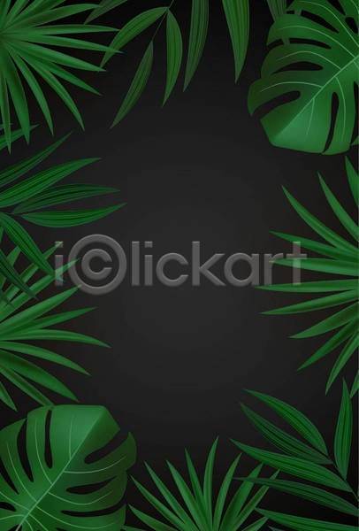 사람없음 EPS 일러스트 해외이미지 검은색 몬스테라 보테니컬아트 열대잎 초록색 트로피컬아트 프레임