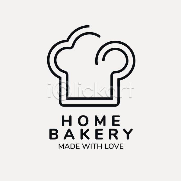 사람없음 EPS 일러스트 해외이미지 라인아트 브랜딩 비즈니스 심볼 심플 요리사모자 제빵 홈베이킹