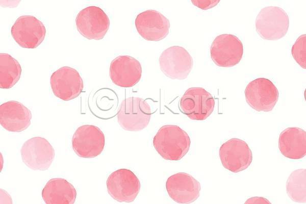 사람없음 EPS 일러스트 해외이미지 디자인 물방울무늬 백그라운드 분홍색 수채화(물감) 원형 추상 패턴