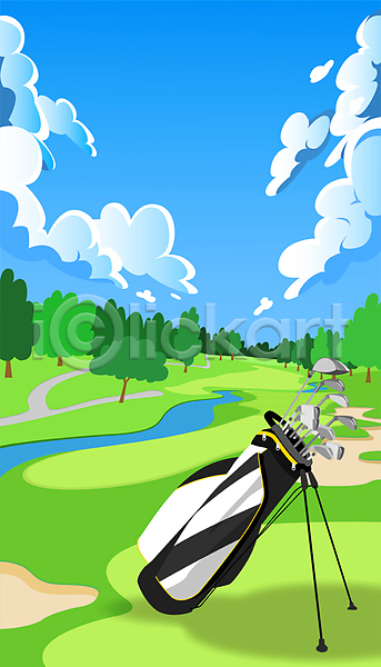 사람없음 AI(파일형식) 일러스트 강 골프 골프가방 골프장 골프채 구름(자연) 나무 백그라운드 벙커(골프장) 풍경(경치) 필드 하늘