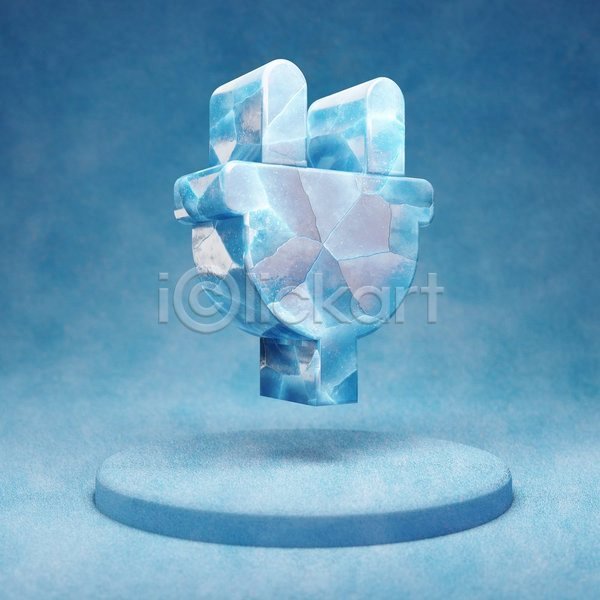 사람없음 3D JPG 입체 포토 해외이미지 얼음 오브젝트 파란색 플러그