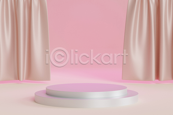 사람없음 3D JPG 포토 해외이미지 단상 백그라운드 분홍색배경 커튼 포디움