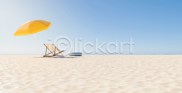 사람없음 3D JPG 포토 해외이미지 맑음 모래사장 선베드 여름(계절) 튜브 파라솔 하늘 해변