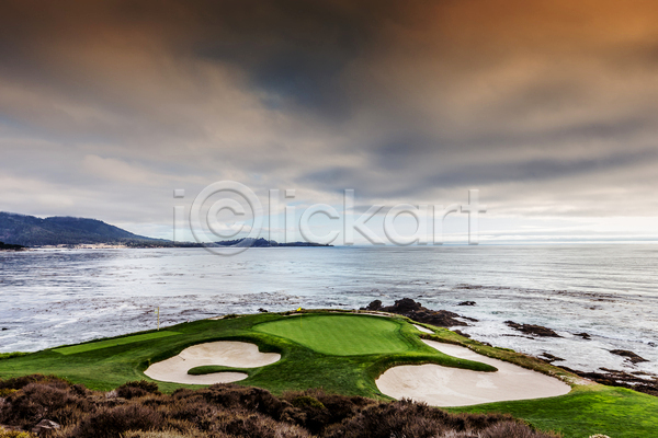 사람없음 JPG 포토 해외이미지 골프 골프장 미국 초록색 캘리포니아 페어웨이 하늘