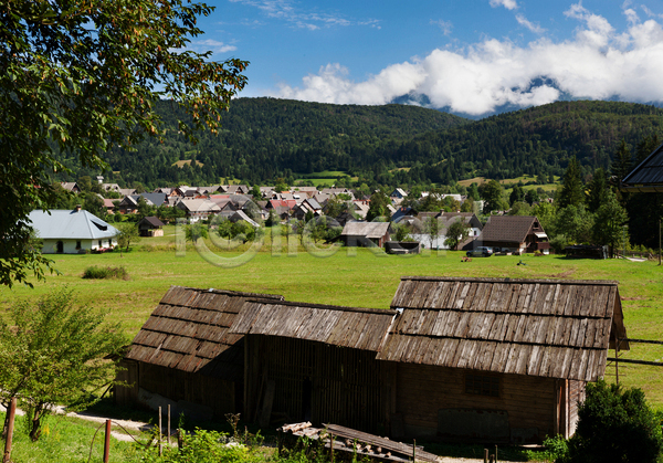 사람없음 JPG 포토 해외이미지 마을 슬로베니아 시골 야외 주간 주택 풍경(경치)