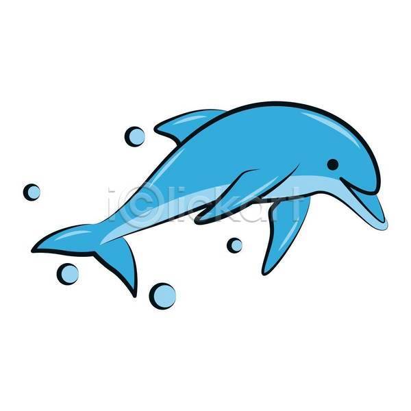 사람없음 EPS 일러스트 해외이미지 돌고래 물방울 파란색 한마리