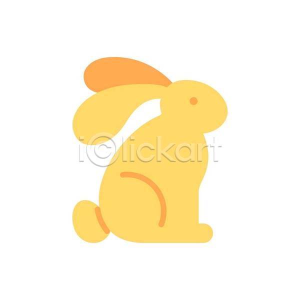 사람없음 EPS 일러스트 해외이미지 노란색 심플 토끼 한마리