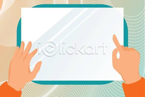 신체부위 EPS 일러스트 해외이미지 가리킴 사각형 손 손짓 카피스페이스 태블릿 프레임