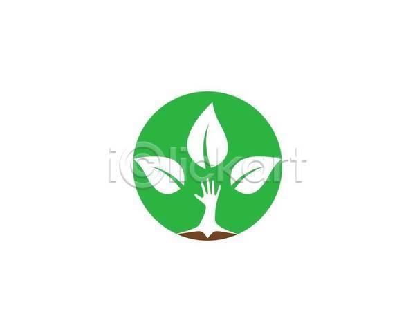 사람없음 EPS 그린아이콘 아이콘 일러스트 해외이미지 나무 나뭇잎 손모양 심볼 에코 초록색 친환경