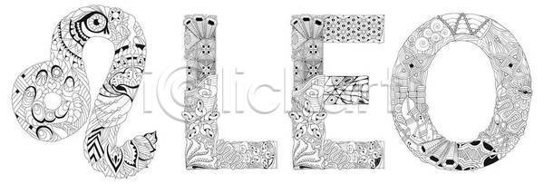 사람없음 EPS 일러스트 해외이미지 그림 단어 선 젠탱글 추상 해외일러스트